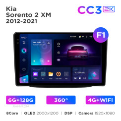 Radio samochodowe Teyes CC3 2k 6+128 Gb 360° Kia Sorento 2 XM 2012-2021 (F1) 9"
