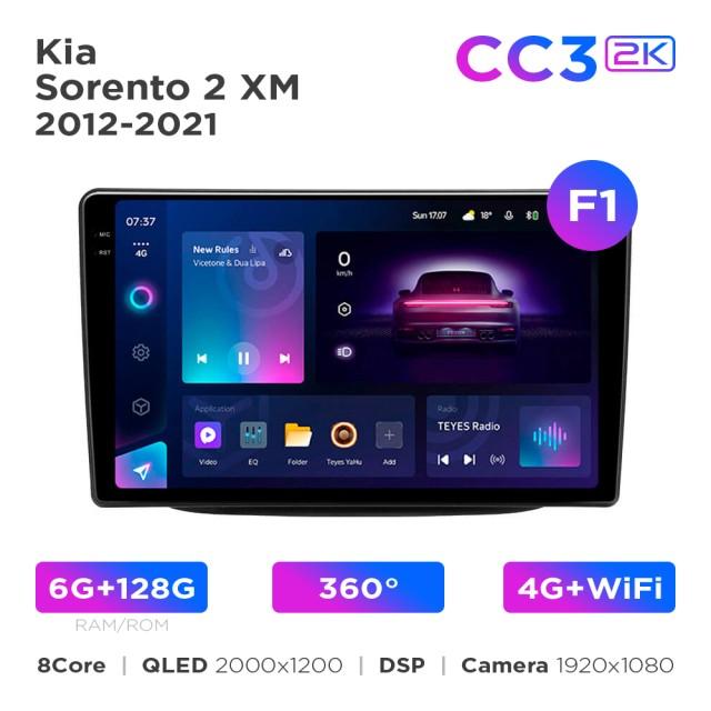 Radio samochodowe Teyes CC3 2k 6+128 Gb 360° Kia Sorento 2 XM 2012-2021 (F1) 9"