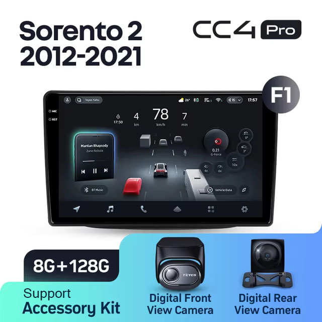 Radio samochodowe Teyes CC4 Pro 2k 8+128 Gb Kia Sorento 2 XM 2012-2021 (F1) 9"