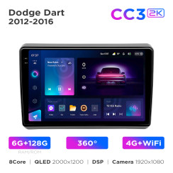 Radio samochodowe Teyes CC3 2k 6+128 Gb 360° Dodge Dart 2012-2016 9"