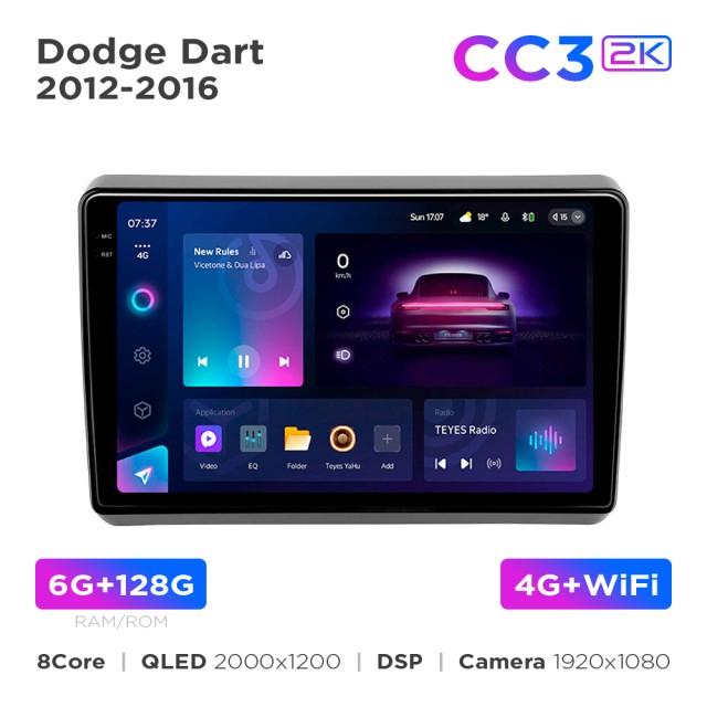 Radio samochodowe Teyes CC3 2k 6+128 Gb Dodge Dart 2012-2016 9"