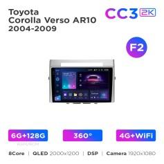 Radio samochodowe Teyes CC3 2k 6+128 Gb 360° Toyota Corolla Verso AR10 2004-2009 (F2) 9"