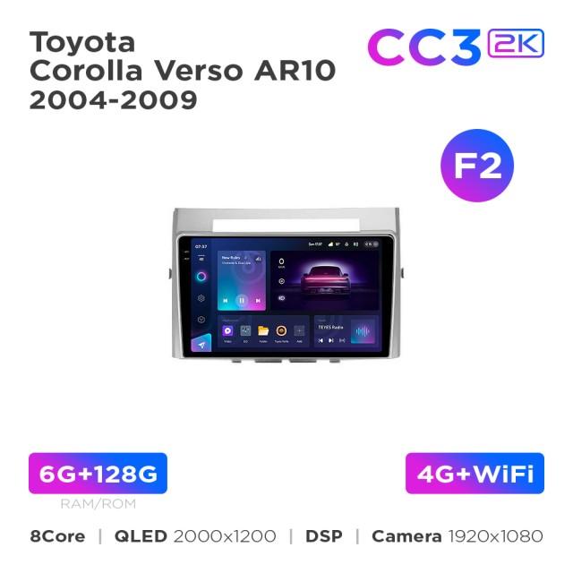 Radio samochodowe Teyes CC3 2k 6+128 Gb Toyota Corolla Verso AR10 2004-2009 (F2) 9