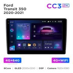 Radio samochodowe Teyes CC3 2k 4+64 Gb Ford Transit 350 (1 Din) 2020-2021 10"