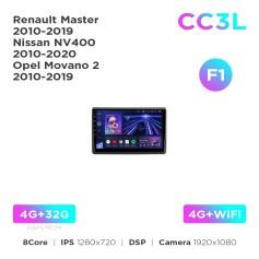 Radio samochodowe do Renault Master 2010-2019 / Nissan NV400 2010-2020 / Opel Movano 2 2010-2019 (F1) Teyes CC3L 4+32 Gb 10"