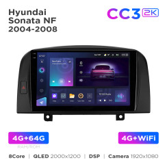 Radio samochodowe Teyes CC3 2k 4+64 Gb Hyundai Sonata NF 2004-2008 9"