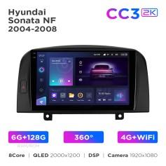 Radio samochodowe Teyes CC3 2k 6+128 Gb 360° Hyundai Sonata NF 2004-2008 9"