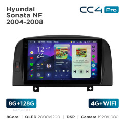 Radio samochodowe Teyes CC4 Pro 2k 8+128 Gb Hyundai Sonata NF 2004-2008 9"