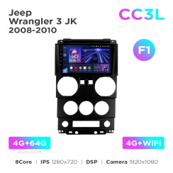 Radio samochodowe Teyes CC3L 4+64 Gb Jeep Wrangler 3 JK 2008-2010 (F1) 9"