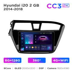 Radio samochodowe Teyes CC3 2k 6+128 Gb 360° Hyundai i20 2 GB 2014-2018 9