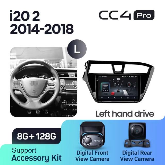 Radio samochodowe Teyes CC4 Pro 2k 8+128 Gb Hyundai i20 2 GB 2014-2018 9"