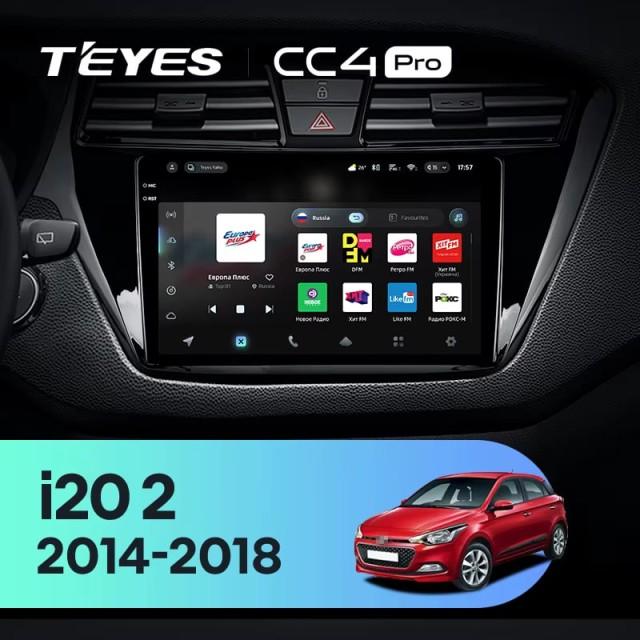 Radio samochodowe Teyes CC4 Pro 2k 8+128 Gb Hyundai i20 2 GB 2014-2018 9"