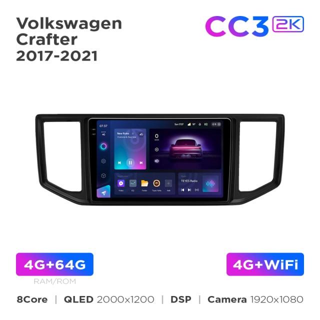 Radio samochodowe Teyes CC3 2k 4+64 Gb Volkswagen Crafter 2017-2021 10"