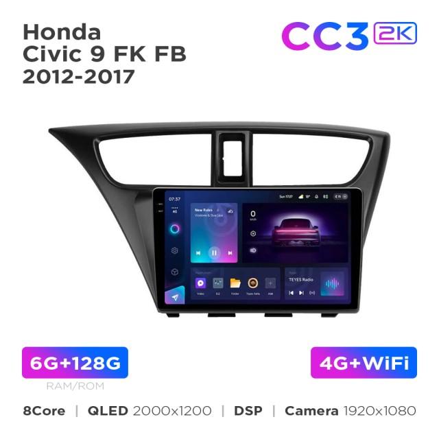 Radio samochodowe Teyes CC3 2k 6+128 Gb Honda Civic 9 FK FB 2012-2017 9