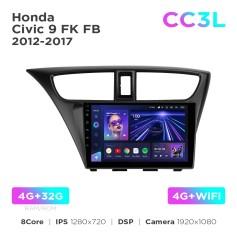 Radio samochodowe do Honda Civic 9 FK FB 2012-2017 Teyes CC3L 4+32 Gb 9"
