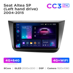 Radio samochodowe Teyes CC3 2k 4+64 Gb Seat Altea 5P 2004-2015 9"
