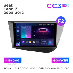Radio samochodowe Teyes CC3 2k 4+64 Gb Seat Leon 2 2005-2012 (F2) 9"