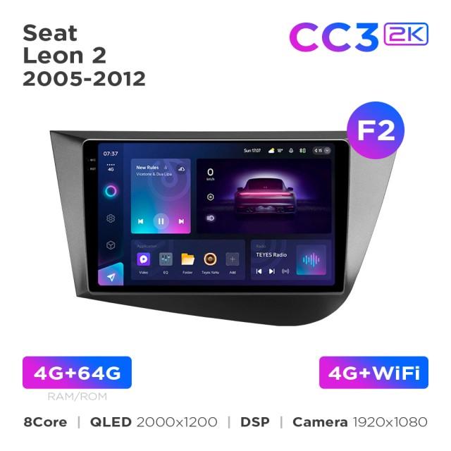 Radio samochodowe Teyes CC3 2k 4+64 Gb Seat Leon 2 2005-2012 (F2) 9"