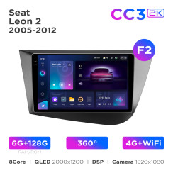 Radio samochodowe Teyes CC3 2k 6+128 Gb 360° Seat Leon 2 2005-2012 (F2) 9"