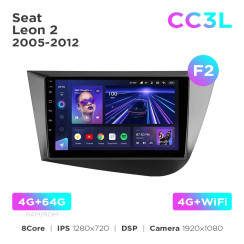 Radio samochodowe Teyes CC3L 4+64 Gb Seat Leon 2 2005-2012 (F2) 9"