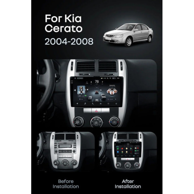 Radio samochodowe Teyes CC4 Pro 2k 8+128 Gb Kia Cerato 1 LD 2004-2008 (F2) 9"