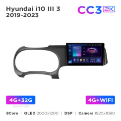 Radio samochodowe Teyes CC3 2k 4+32 Gb Hyundai i10 3 2019-2023 9"