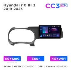 Radio samochodowe Teyes CC3 2k 6+128 Gb 360° Hyundai i10 3 2019-2023 9