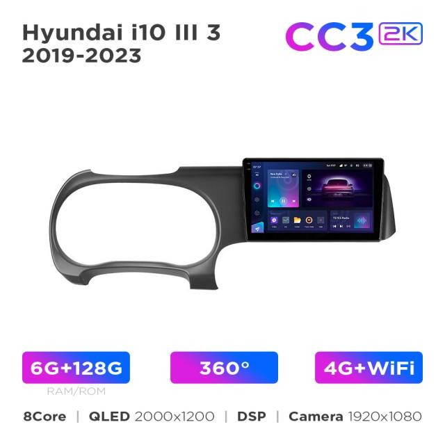 Radio samochodowe Teyes CC3 2k 6+128 Gb 360° Hyundai i10 3 2019-2023 9
