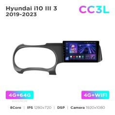 Radio samochodowe Teyes CC3L 4+64 Gb Hyundai i10 3 2019-2023 9"