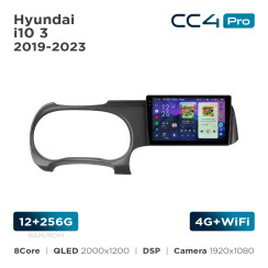 Radio samochodowe Teyes CC4 Pro 2k 12+256 Gb Hyundai i10 3 2019-2023 9"