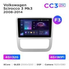 Radio samochodowe Teyes CC3 2k 4+32 Gb Volkswagen Scirocco 3 Mk3 2008-2014 (F3) 9"