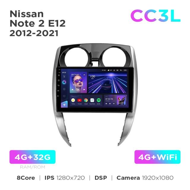 Radio samochodowe do Nissan Note 2 E12 2012-2021 Teyes CC3L 4+32 Gb 10"