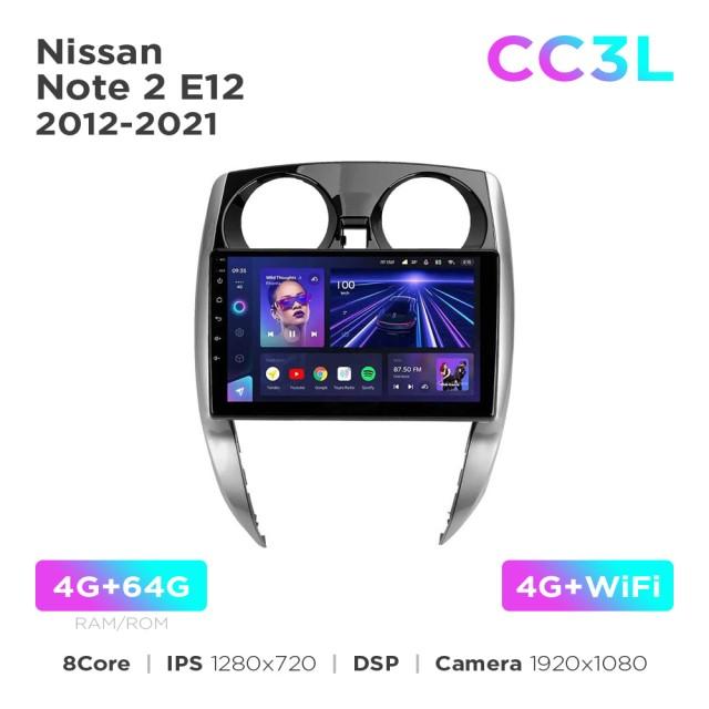 Radio samochodowe Teyes CC3L 4+64 Gb Nissan Note 2 E12 2012-2021 10"