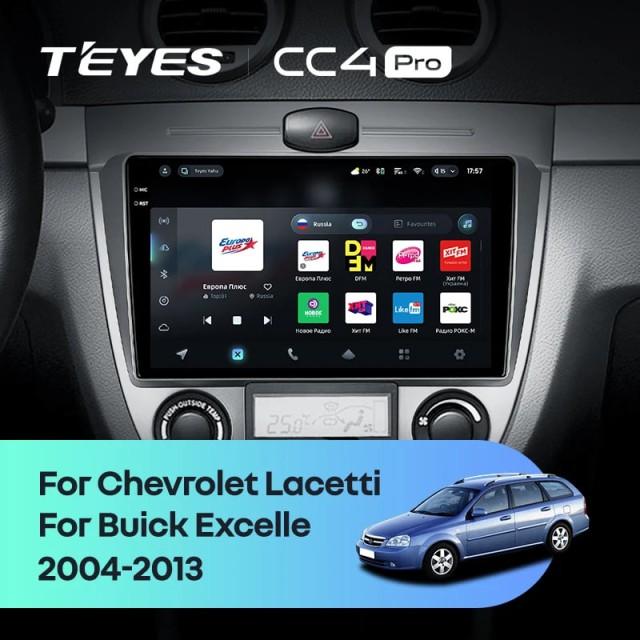 Radio samochodowe Teyes CC4 Pro 2k 8+128 Gb Chevrolet Lacetti J200 / Buick Excelle Hrv 2004-2013 (F2) 9"