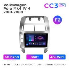 Radio samochodowe Teyes CC3 2k 6+128 Gb 360° Volkswagen Polo Mk4 4 2001-2009 (F2) 9"