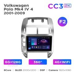 Radio samochodowe Teyes CC3 2k 6+128 Gb 360° Volkswagen Polo Mk4 4 2001-2009 (F2) 9"