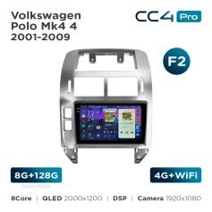 Radio samochodowe Teyes CC4 Pro 2k 8+128 Gb Volkswagen Polo Mk4 4 2001-2009 (F2) 9"