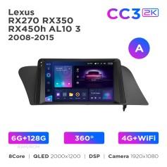 Radio samochodowe Teyes CC3 2k 6+128 Gb 360° Lexus RX270 RX350 RX450h AL10 3 2008-2015 (A) 9