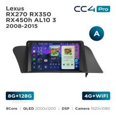 Radio samochodowe Teyes CC4 Pro 2k 8+128 Gb Lexus RX270 RX350 RX450h AL10 3 2008-2015 (A) 9"