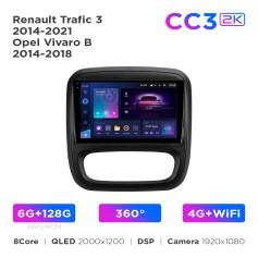 Radio samochodowe Teyes CC3 2k 6+128 Gb 360° Renault Trafic 3 2014-2021 / Opel Vivaro B 2014-2018 9