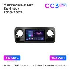 Radio samochodowe Teyes CC3 2k 4+32 Gb Mercedes-Benz Sprinter 2018-2022 (F1) 10"