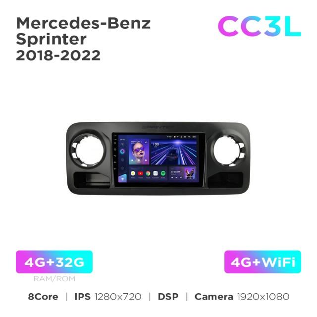 Radio samochodowe do Mercedes-Benz Sprinter 2018-2022 (F1) Teyes CC3L 4+32 Gb 10"