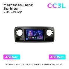Radio samochodowe Teyes CC3L 4+64 Gb Mercedes-Benz Sprinter 2018-2022 (F1) 10"