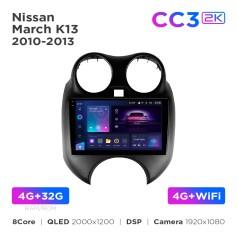 Radio samochodowe Teyes CC3 2k 4+32 Gb Nissan March/Micra K13 2010-2013 9"