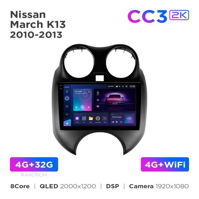 Radio samochodowe Teyes CC3 2k 4+32 Gb Nissan March/Micra K13 2010-2013 9"
