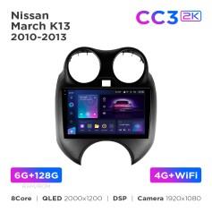 Radio samochodowe Teyes CC3 2k 6+128 Gb Nissan March/Micra K13 2010-2013 9"
