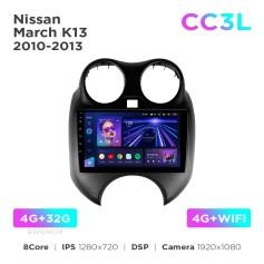 Radio samochodowe do Nissan March/Micra K13 2010-2013 Teyes CC3L 4+32 Gb 9"