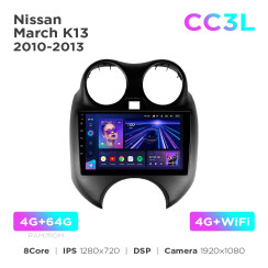 Radio samochodowe Teyes CC3L 4+64 Gb Nissan March/Micra K13 2010-2013 9"