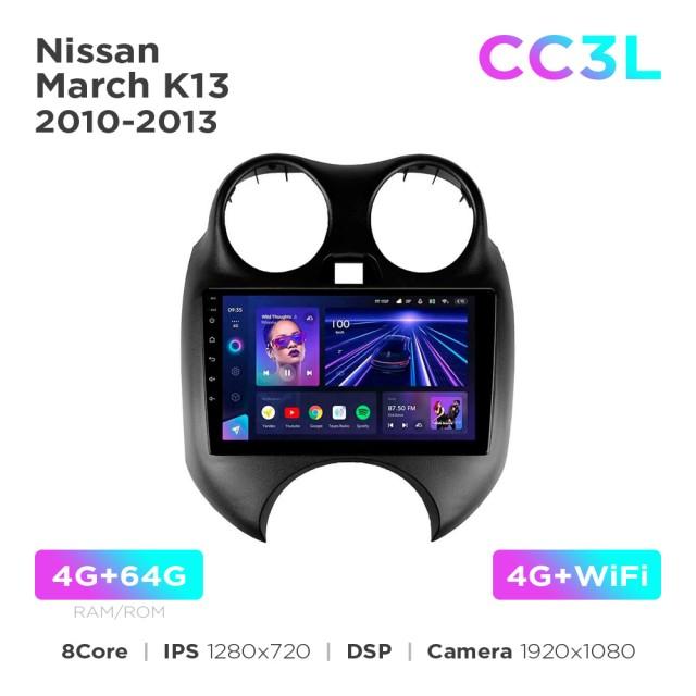 Radio samochodowe Teyes CC3L 4+64 Gb Nissan March/Micra K13 2010-2013 9"