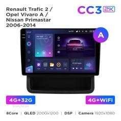 Radio samochodowe Teyes CC3 2k 4+32 Gb Renault Trafic 2 / Opel Vivaro A / Nissan Primastar 2006-2014 (A) 10"